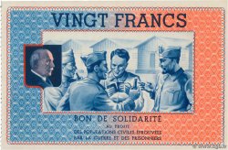 20 Francs BON DE SOLIDARITÉ FRANCE Regionalismus und verschiedenen  1941 KL.08C3 fST