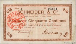 50 Centimes FRANCE regionalismo y varios Le Creusot 1914 JP.71-03 BC+