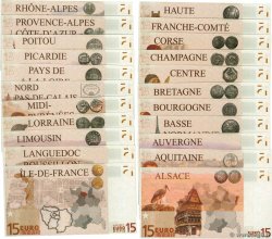 15 Euro Série complète Lot FRANCE régionalisme et divers  2008  NEUF