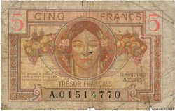 5 Francs TRÉSOR FRANÇAIS FRANCIA  1947 VF.29.01 q.B