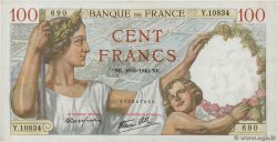 100 Francs SULLY FRANKREICH  1940 F.26.29 fVZ