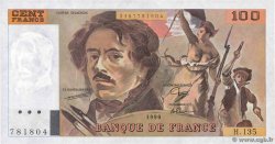 100 Francs DELACROIX imprimé en continu FRANCE  1990 F.69bis.01a