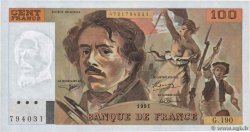 100 Francs DELACROIX imprimé en continu FRANKREICH  1991 F.69bis.04a