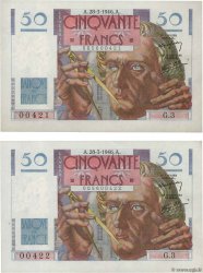 50 Francs LE VERRIER Consécutifs FRANCE  1946 F.20.02