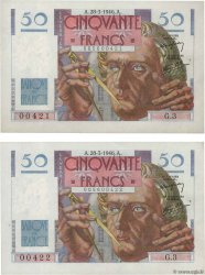 50 Francs LE VERRIER Consécutifs FRANCE  1946 F.20.02 AU-