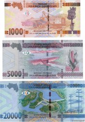 1000, 5000 et 20000 Francs  Lot GUINÉE  2015 P.48a, P.49 et P.50 NEUF