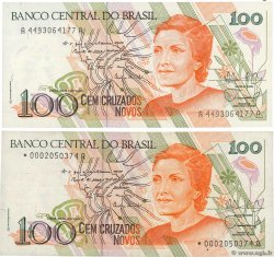 100 Cruzados Novos Remplacement BRAZIL  1989 P.220a P.220ar VF