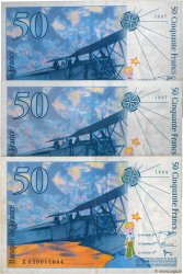 50 Francs SAINT-EXUPÉRY modifié Lot FRANKREICH  1997 F.73.04 et F.73.05 S