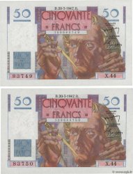 50 Francs LE VERRIER Consécutifs FRANCIA  1947 F.20.07