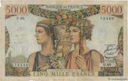 5000 Francs TERRE ET MER FRANKREICH  1951 F.48.05 fSGE