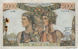 5000 Francs TERRE ET MER FRANCIA  1951 F.48.04 q.MB
