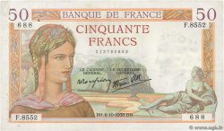 50 Francs CÉRÈS modifié FRANKREICH  1938 F.18.15