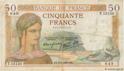 50 Francs CÉRÈS modifié FRANCIA  1940 F.18.38 BC