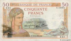 50 Francs CÉRÈS modifié FRANCE  1940 F.18.40