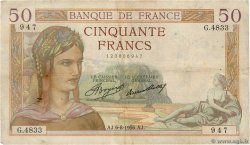 50 Francs CÉRÈS FRANKREICH  1936 F.17.29 fS
