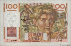 100 Francs JEUNE PAYSAN FRANCE  1954 F.28.43 SUP