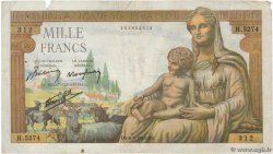 1000 Francs DÉESSE DÉMÉTER FRANCE  1943 F.40.23 TB