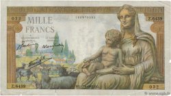 1000 Francs DÉESSE DÉMÉTER FRANKREICH  1943 F.40.27
