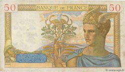 50 Francs CÉRÈS modifié FRANCE  1938 F.18.15 TB