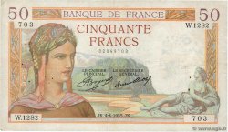 50 Francs CÉRÈS FRANKREICH  1935 F.17.07 fSS