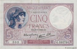 5 Francs FEMME CASQUÉE modifié FRANCE  1939 F.04.03 TTB