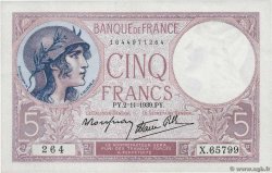 5 Francs FEMME CASQUÉE modifié FRANKREICH  1939 F.04.14 VZ