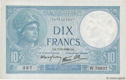 10 Francs MINERVE modifié FRANCIA  1940 F.07.19 EBC