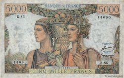 5000 Francs TERRE ET MER FRANCIA  1951 F.48.05 q.BB