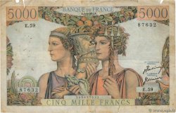 5000 Francs TERRE ET MER FRANCIA  1951 F.48.04 RC+
