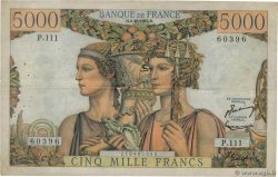 5000 Francs TERRE ET MER FRANCE  1952 F.48.07 VF-