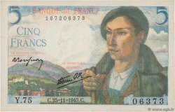 5 Francs BERGER FRANKREICH  1943 F.05.04