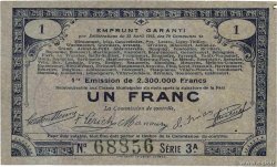 1 Franc FRANCE regionalism and miscellaneous 70 Communes 1915 JP.62-0062