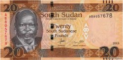 20 Pounds SUDAN DEL SUD  2015 P.13 FDC