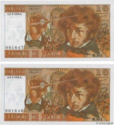 10 Francs BERLIOZ Consécutifs FRANKREICH  1978 F.63.23