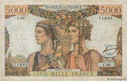 5000 Francs TERRE ET MER FRANKREICH  1951 F.48.05