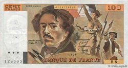 100 Francs DELACROIX modifié FRANCE  1978 F.69.01d F+