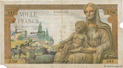 1000 Francs DÉESSE DÉMÉTER FRANKREICH  1942 F.40.03 SGE
