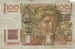 100 Francs JEUNE PAYSAN filigrane inversé FRANCE  1954 F.28bis.05 pr.TB