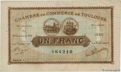 1 Franc FRANCE regionalism and miscellaneous Toulouse 1919 JP.122.36 VF+