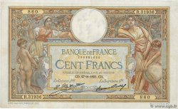 100 Francs LUC OLIVIER MERSON grands cartouches FRANCE  1931 F.24.10 XF-