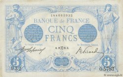 5 Francs BLEU FRANKREICH  1915 F.02.27