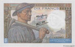 10 Francs MINEUR FRANKREICH  1942 F.08.03