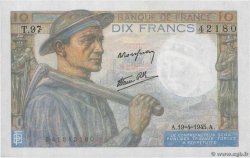 10 Francs MINEUR FRANCE  1945 F.08.13 SPL