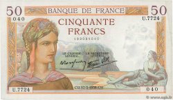 50 Francs CÉRÈS modifié FRANCIA  1938 F.18.10