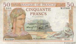 50 Francs CÉRÈS modifié FRANKREICH  1940 F.18.39 S