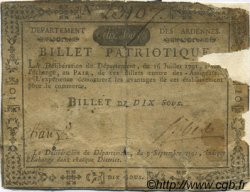 10 Sous FRANCE regionalism and miscellaneous Département des Ardennes 1792 Kc.08.001 G