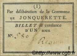 1 Sou FRANCE Regionalismus und verschiedenen Jonquerette 1792 Kc.13.064 SS