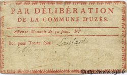 30 Sous FRANCE regionalism and various Uzes 1792 Kc.30.160a VF