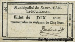 10 Sous FRANCE Regionalismus und verschiedenen Saint Jean La Fouillouse 1792 Kc.48.114b SS