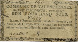 5 Sols FRANCE Regionalismus und verschiedenen Valenciennes 1792 Kc.59.110d fSS